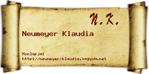 Neumeyer Klaudia névjegykártya